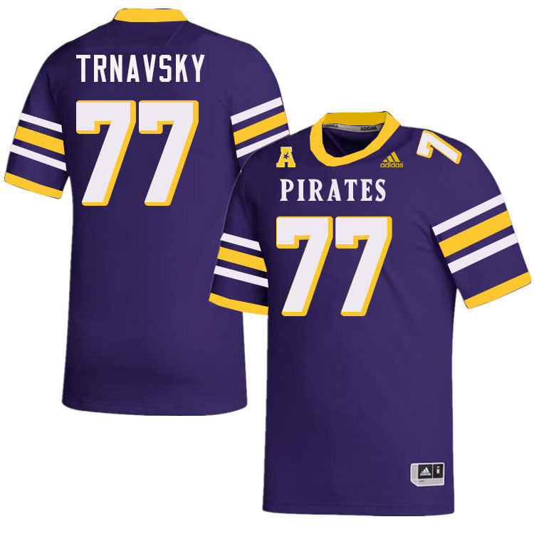 #77 Cooper Trnavsky East Carolina Pirates College Football Jersey Stitched-Purple